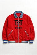 FMT Signature Red Varsity Jacket (Denim Collar Edition)